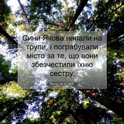 Picture 07 - Буття 34:27 UKR - Сини Якова напали на трупи, - Bible Verse Picture