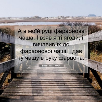 Picture 07 - Буття 40:11 UKR - А в моїй руці фараонова - Bible Verse Picture