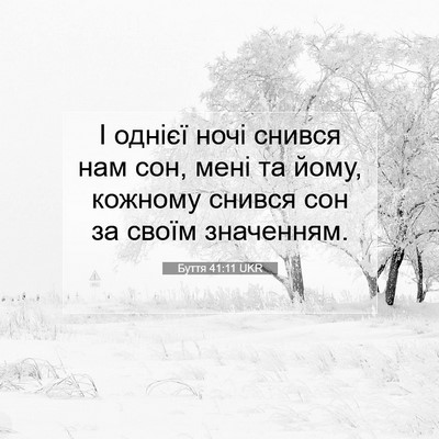 Picture 07 - Буття 41:11 UKR - І однієї ночі снився нам - Bible Verse Picture