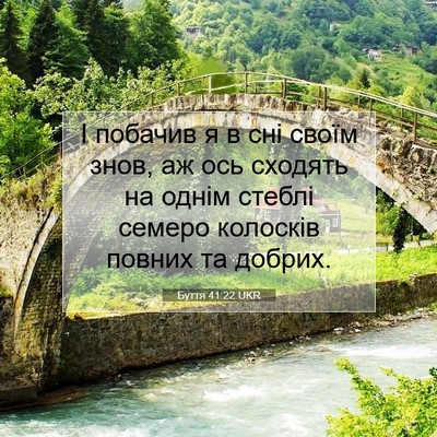 Picture 07 - Буття 41:22 UKR - І побачив я в сні своїм - Bible Verse Picture