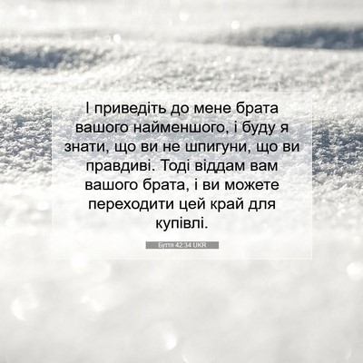 Picture 07 - Буття 42:34 UKR - І приведіть до мене брата - Bible Verse Picture