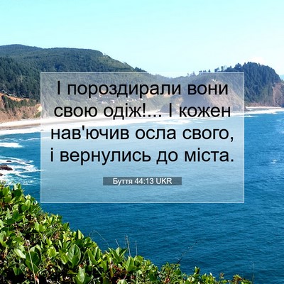 Picture 07 - Буття 44:13 UKR - І пороздирали вони свою - Bible Verse Picture