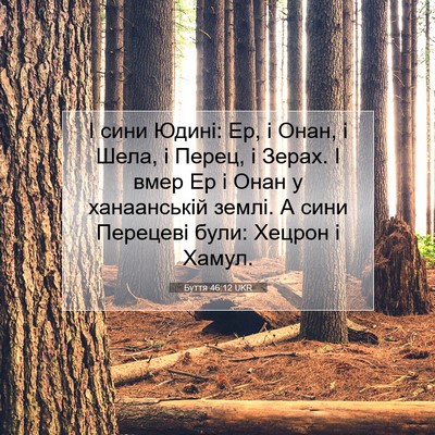 Picture 07 - Буття 46:12 UKR - І сини Юдині: Ер, і Онан, і - Bible Verse Picture
