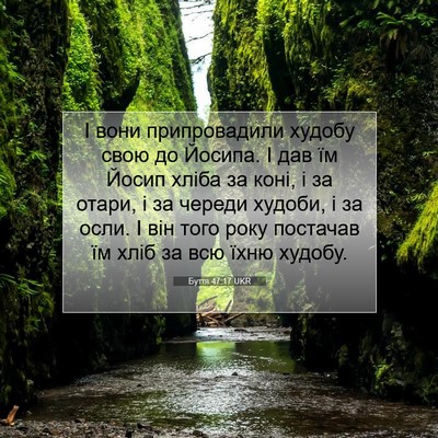 Picture 07 - Буття 47:17 UKR - І вони припровадили худобу - Bible Verse Picture