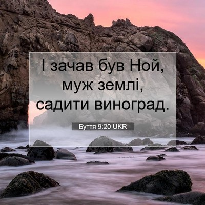 Picture 07 - Буття 9:20 UKR - І зачав був Ной, муж землі, - Bible Verse Picture