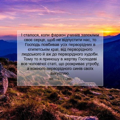 Picture 07 - Вихід 13:15 UKR - І сталося, коли фараон - Bible Verse Picture