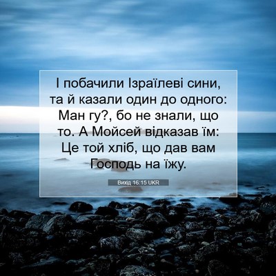 Picture 07 - Вихід 16:15 UKR - І побачили Ізраїлеві сини, - Bible Verse Picture
