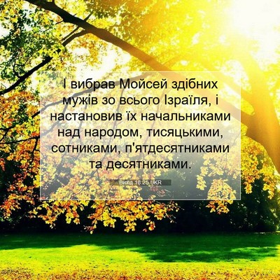 Picture 07 - Вихід 18:25 UKR - І вибрав Мойсей здібних - Bible Verse Picture