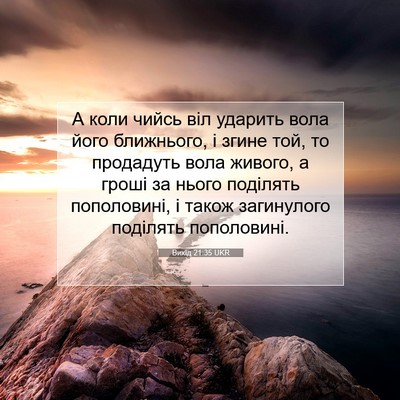 Picture 07 - Вихід 21:35 UKR - А коли чийсь віл ударить - Bible Verse Picture