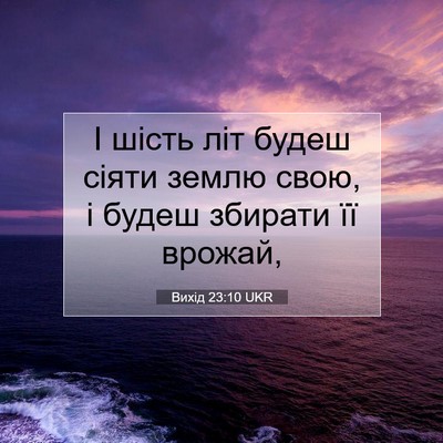 Picture 07 - Вихід 23:10 UKR - І шість літ будеш сіяти - Bible Verse Picture
