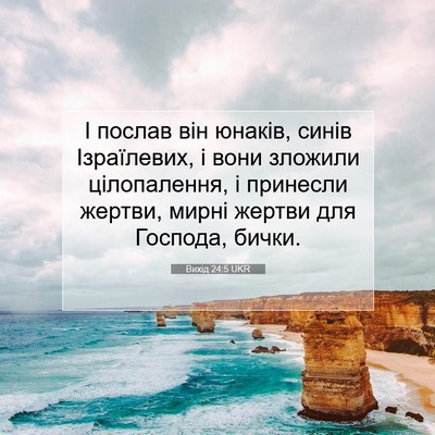 Picture 07 - Вихід 24:5 UKR - І послав він юнаків, синів - Bible Verse Picture