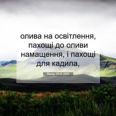 Picture 07 - Вихід 25:6 UKR - олива на освітлення, - Bible Verse Picture