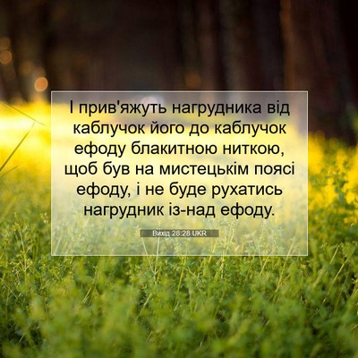Picture 07 - Вихід 28:28 UKR - І прив'яжуть нагрудника - Bible Verse Picture