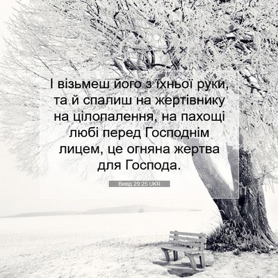 Picture 07 - Вихід 29:25 UKR - І візьмеш його з їхньої - Bible Verse Picture