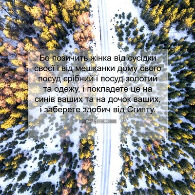 Picture 07 - Вихід 3:22 UKR - Бо позичить жінка від - Bible Verse Picture