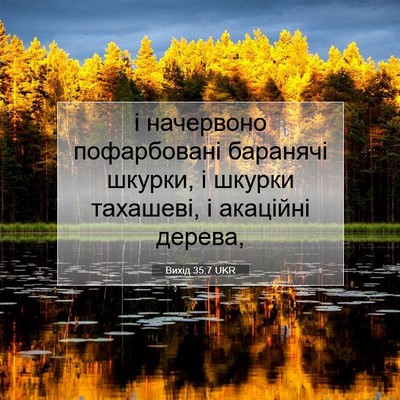 Picture 07 - Вихід 35:7 UKR - і начервоно пофарбовані - Bible Verse Picture