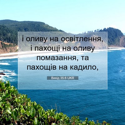 Picture 07 - Вихід 35:8 UKR - і оливу на освітлення, і - Bible Verse Picture