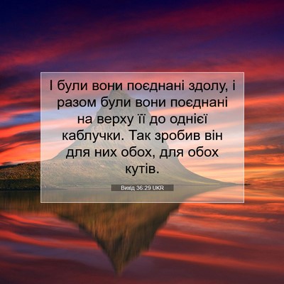 Picture 07 - Вихід 36:29 UKR - І були вони поєднані здолу, - Bible Verse Picture