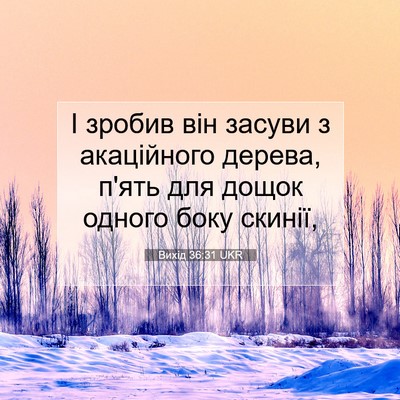 Picture 07 - Вихід 36:31 UKR - І зробив він засуви з - Bible Verse Picture