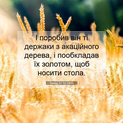 Picture 07 - Вихід 37:15 UKR - І поробив він ті держаки з - Bible Verse Picture