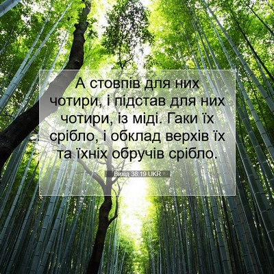 Picture 07 - Вихід 38:19 UKR - А стовпів для них чотири, і - Bible Verse Picture