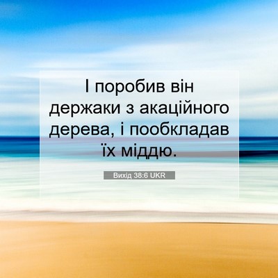 Picture 07 - Вихід 38:6 UKR - І поробив він держаки з - Bible Verse Picture