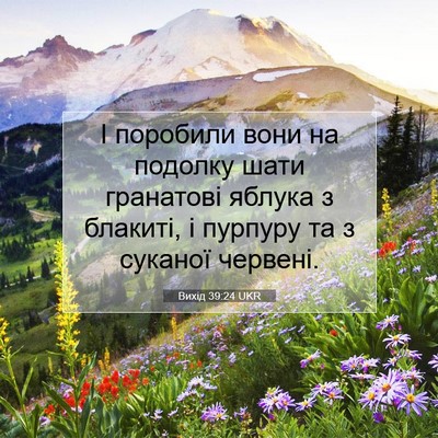Picture 07 - Вихід 39:24 UKR - І поробили вони на подолку - Bible Verse Picture