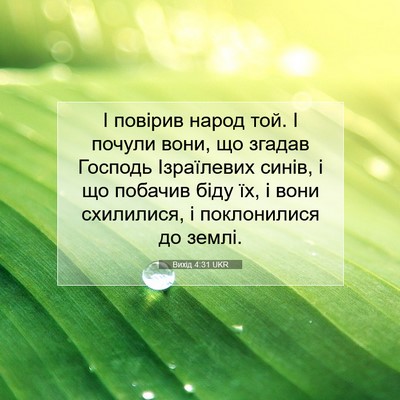 Picture 07 - Вихід 4:31 UKR - І повірив народ той. І - Bible Verse Picture