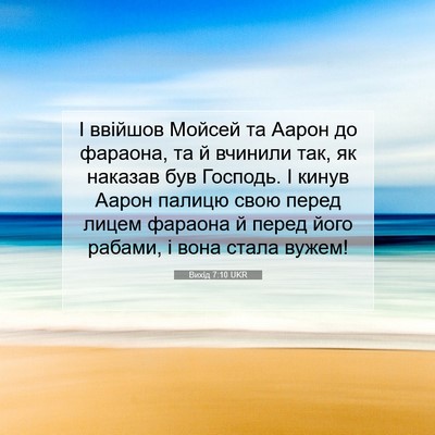 Picture 07 - Вихід 7:10 UKR - І ввійшов Мойсей та Аарон - Bible Verse Picture