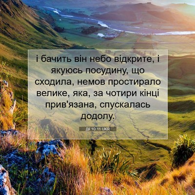 Picture 07 - Дії 10:11 UKR - і бачить він небо відкрите, - Bible Verse Picture