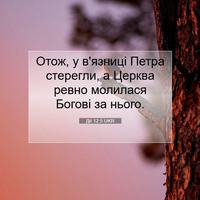 Picture 07 - Дії 12:5 UKR - Отож, у в'язниці Петра - Bible Verse Picture