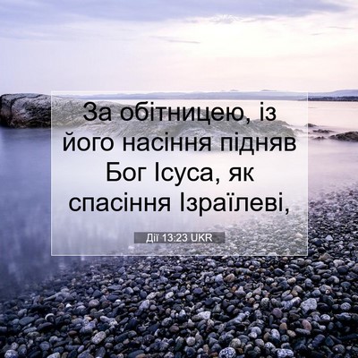 Picture 07 - Дії 13:23 UKR - За обітницею, із його - Bible Verse Picture