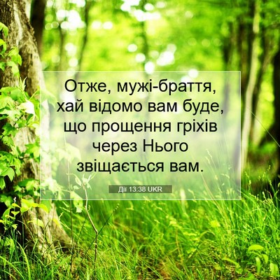 Picture 07 - Дії 13:38 UKR - Отже, мужі-браття, хай - Bible Verse Picture