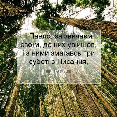 Picture 07 - Дії 17:2 UKR - І Павло, за звичаєм своїм, - Bible Verse Picture