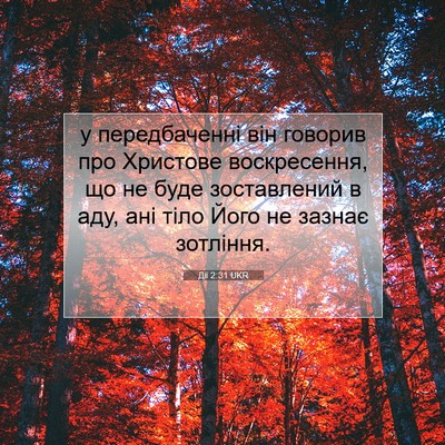 Picture 07 - Дії 2:31 UKR - у передбаченні він говорив - Bible Verse Picture