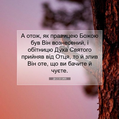 Picture 07 - Дії 2:33 UKR - А отож, як правицею Божою - Bible Verse Picture