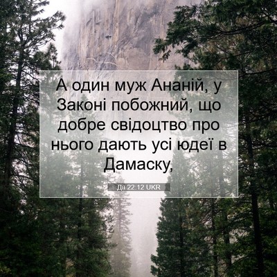 Picture 07 - Дії 22:12 UKR - А один муж Ананій, у Законі - Bible Verse Picture
