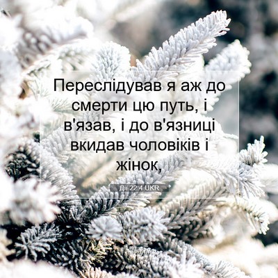 Picture 07 - Дії 22:4 UKR - Переслідував я аж до - Bible Verse Picture