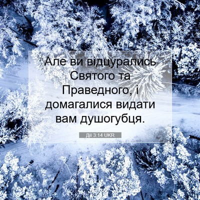 Picture 07 - Дії 3:14 UKR - Але ви відцурались Святого - Bible Verse Picture