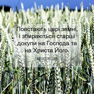 Picture 07 - Дії 4:26 UKR - Повстають царі земні, і - Bible Verse Picture