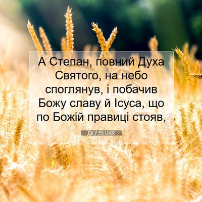 Picture 07 - Дії 7:55 UKR - А Степан, повний Духа - Bible Verse Picture