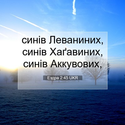 Picture 07 - Ездра 2:45 UKR - синів Леваниних, синів - Bible Verse Picture