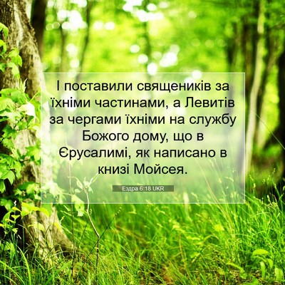 Picture 07 - Ездра 6:18 UKR - І поставили священиків за - Bible Verse Picture