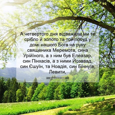 Picture 07 - Ездра 8:33 UKR - А четвертого дня відважили - Bible Verse Picture