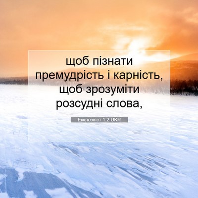 Picture 07 - Екклезіяст 1:2 UKR - щоб пізнати премудрість і - Bible Verse Picture