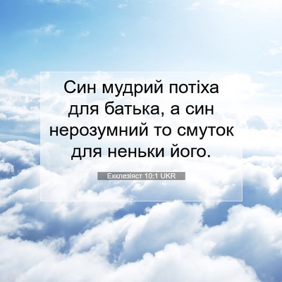 Picture 07 - Екклезіяст 10:1 UKR - Син мудрий потіха для - Bible Verse Picture