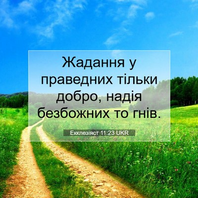 Picture 07 - Екклезіяст 11:23 UKR - Жадання у праведних тільки - Bible Verse Picture