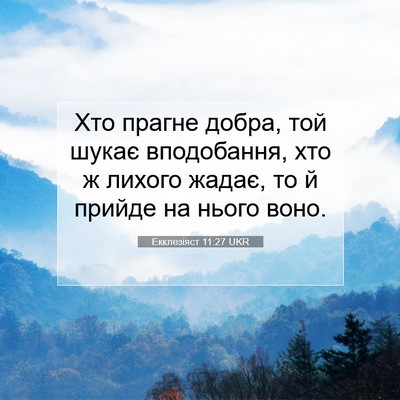 Picture 07 - Екклезіяст 11:27 UKR - Хто прагне добра, той шукає - Bible Verse Picture