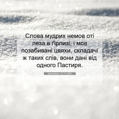 Picture 07 - Екклезіяст 12:11 UKR - Слова мудрих немов оті - Bible Verse Picture