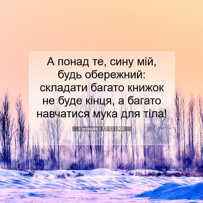 Picture 07 - Екклезіяст 12:12 UKR - А понад те, сину мій, будь - Bible Verse Picture